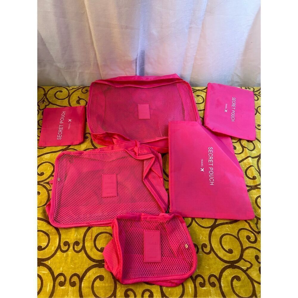 Travel‎ pouches bags pink large 14x12"( 6 total) lot